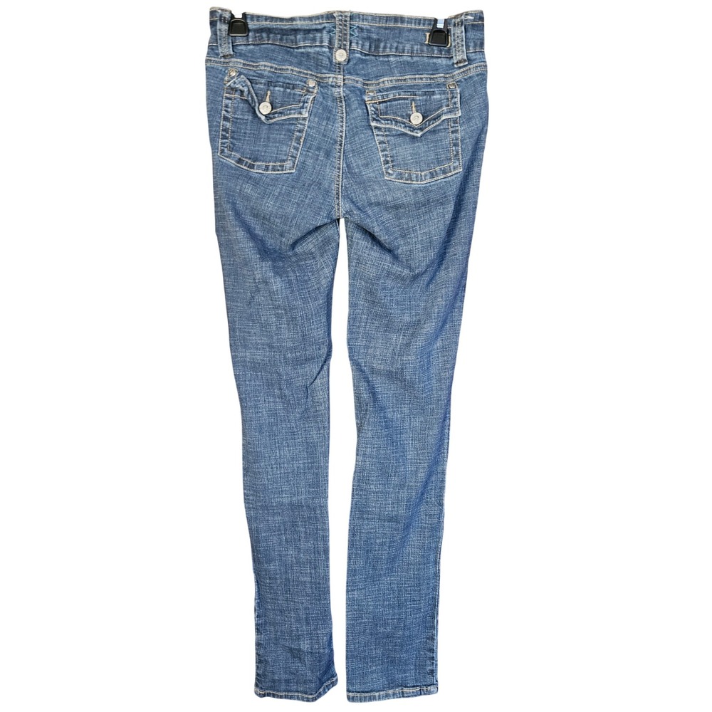 H2J Production Jeans Womens 11/12 Blue Slim Fit Flap Pocket Denim Style 3807